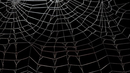 spooky halloween spider web on a dark black background creating a haunting atmosphere