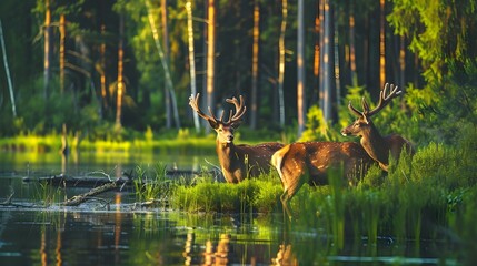 Sticker - Deers in the forest