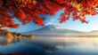 © daniel - Colorful autumn scene with Mount Fuji in the morning