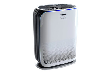 A modern air purifier with a HEPA filter isolated on transparent background