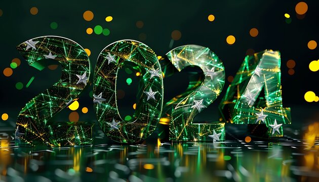 happy new year celebrate 2024 text effect background