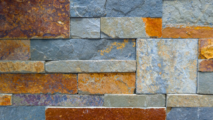 Wall Mural - background old brick wall texture grungy rusty blocks of stonework line color horizontal architecture wallpaper