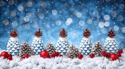 Poster - christmas background with christmas tree decorations