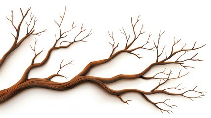 Highquality isolated tree branch cutout for design projects on white background.