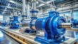 © Wanlop - Modern industrial background featuring centrifugal pumps driven by high-efficient induction motors for reliable fluid transport and processing operations.