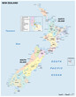 © lesniewski - Administrative vector map of the South Pacific state of New Zealand