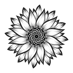 Sticker - Flower Line Art for tattoo design and coloring pages