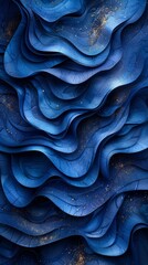 Wall Mural - Modern Abstract 3D Background with Blue Wavy Shapes