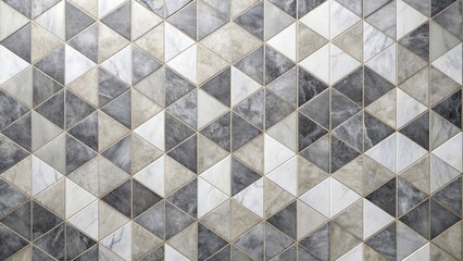 Sticker - Geometric marble wall and floor tile pattern in shades of grey and white, geometric, marble, wall, floor, tile, pattern, shades