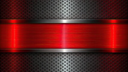 Sticker - Abstract red and black metallic background with a sleek contrast, metallic, abstract, red, black, background, texture, shiny