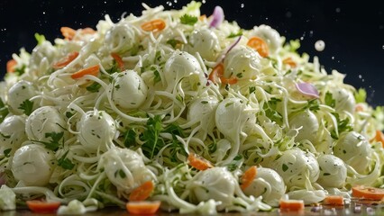 Wall Mural - Fresh Salad with Mozzarella Balls.