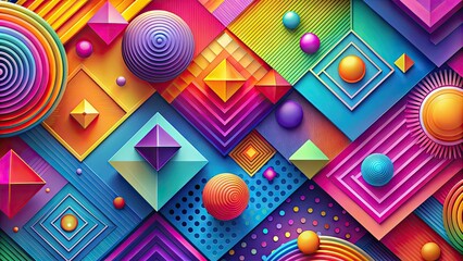 Wall Mural - Abstract background images with vibrant colors and geometric patterns, abstract, background, wallpaper, vibrant, colors