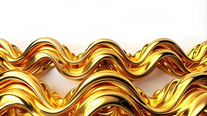 Wall Mural - Luxury golden wave shapes isolated on white background, luxury, golden, wave, shapes, isolated, elegant, design, abstract