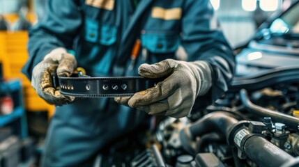 male mechanic is repairing a car in the garage