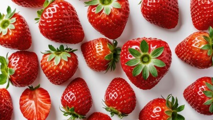 Wall Mural - Fresh Red Strawberries.