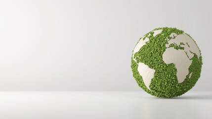 Poster - a conceptual image of a green globe isolated on a white background, representing concepts of ecology