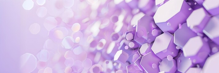 Wall Mural - Abstract banner with purple and white hexagonal shapes