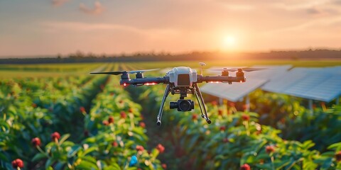 Poster - Solar Powered Drone Exploring Sustainable Farmland at Sunset