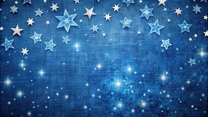 Poster - Stars and snow wallpaper on a blue background, stars, snow, wallpaper, blue background, winter, holiday, festive