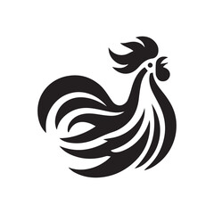 Wall Mural - Minimalist rooster logo on a white background