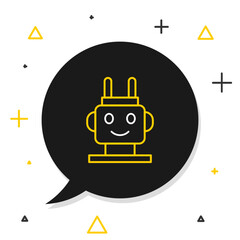 Poster - Line Robot toy icon isolated on white background. Colorful outline concept. Vector