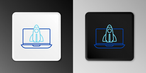 Poster - line business startup project concept icon isolated on grey background. symbol of new business, entr