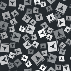 Poster - Grey Browser window icon isolated seamless pattern on black background. Vector