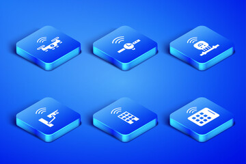 Poster - set wireless tablet, smart drone, home with wireless, security camera, smartwatch and sensor icon. v