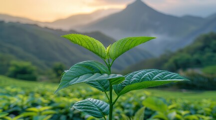 Poster - green tea plantation