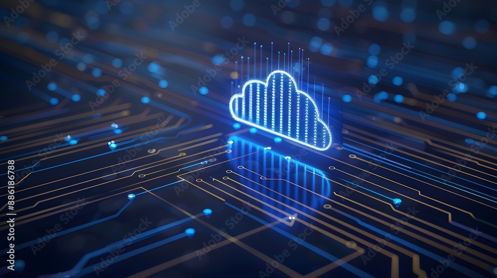 Futuristic digital representation of cloud computing technology ...