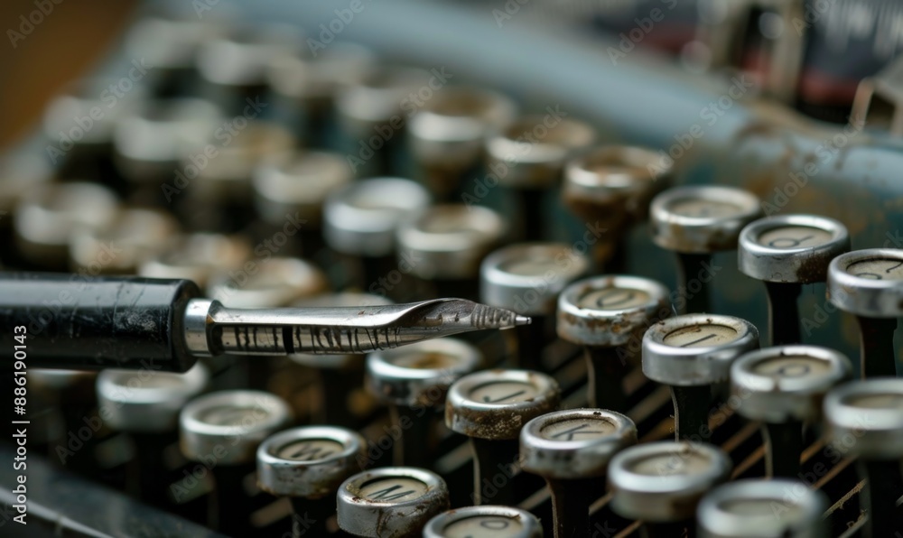 Evolution of Technology from Typewriters to Computers, Depicting the ...