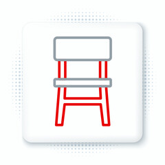 Poster - Line Chair icon isolated on white background. Colorful outline concept. Vector