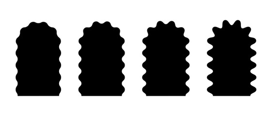 Wall Mural - set of arch shapes with wavy borders. wiggly archway forms. windows or mirrors, portals or doors, em