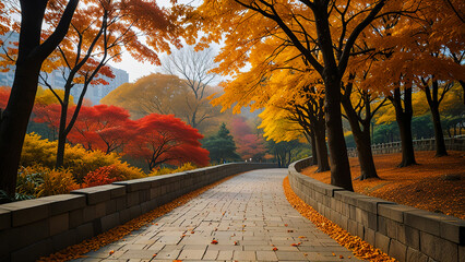 Wall Mural - autumn in the city