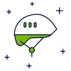 Poster - Filled outline Bicycle helmet icon isolated on white background. Extreme sport. Sport equipment. Vector
