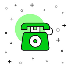 Poster - Filled outline Telephone with emergency call 911 icon isolated on white background. Police, ambulance, fire department, call, phone. Vector