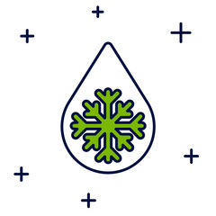 Poster - Filled outline Defrosting icon isolated on white background. From ice to water symbol. Vector