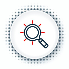 Poster - line magnifying glass icon isolated on white background. search, focus, zoom, business symbol. color