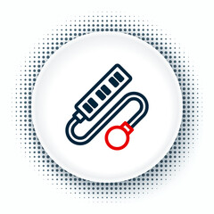 Poster - Line Electric extension cord icon isolated on white background. Power plug socket. Colorful outline concept. Vector