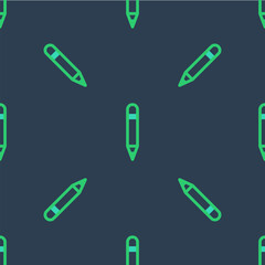 Poster - line pencil with eraser icon isolated seamless pattern on blue background. drawing and educational t