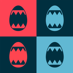 Wall Mural - Pop art Easter egg icon isolated on color background. Happy Easter. Vector