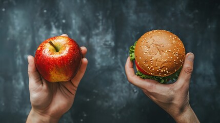 Healthy Choice Apple vs Burger.