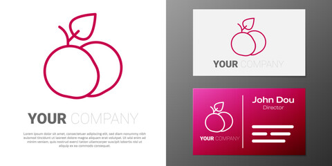 Logotype line Mango fruit icon isolated on white background. Logo design template element. Vector