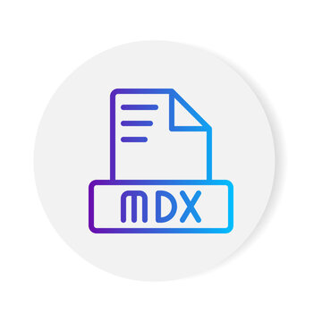 Mdx document format file icon. with gradient outlines. vector illustration.