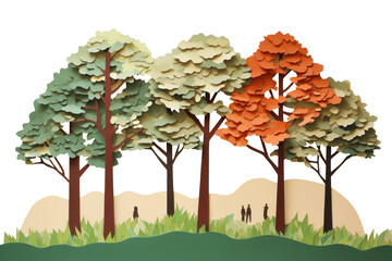 Sticker - PNG Trees painting plant art.