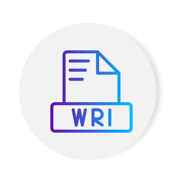 Wri document format file icon. with gradient outlines. vector illustration.