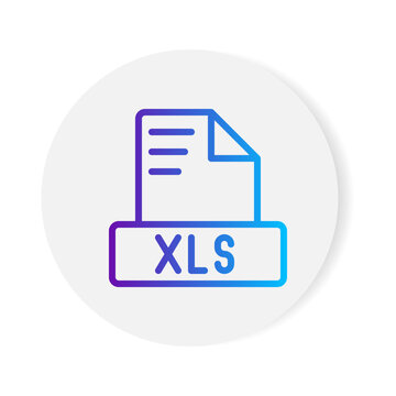 Xls document format file icon. with gradient outlines. vector illustration.