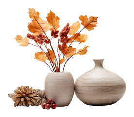 Poster - PNG Aesthetic autumn home decorations flower plant vase.