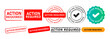 © bakhtiarzein - action required square and circle stamp label sticker sign for needed important business