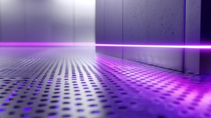 Canvas Print - Purple Neon Light in a Modern Room